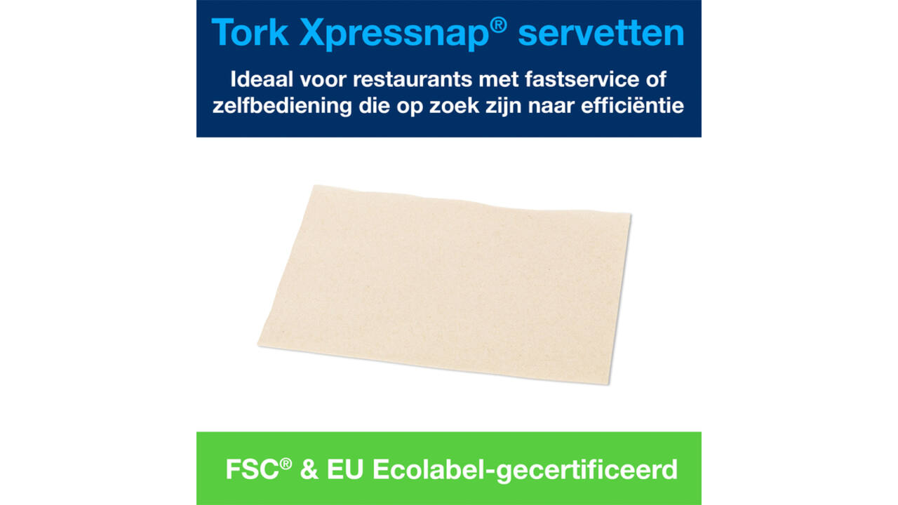 Servet Tork N4 Xpressnap Premium 1/2 vouw 2-laags 213x165mm 1000 vel naturel 12880