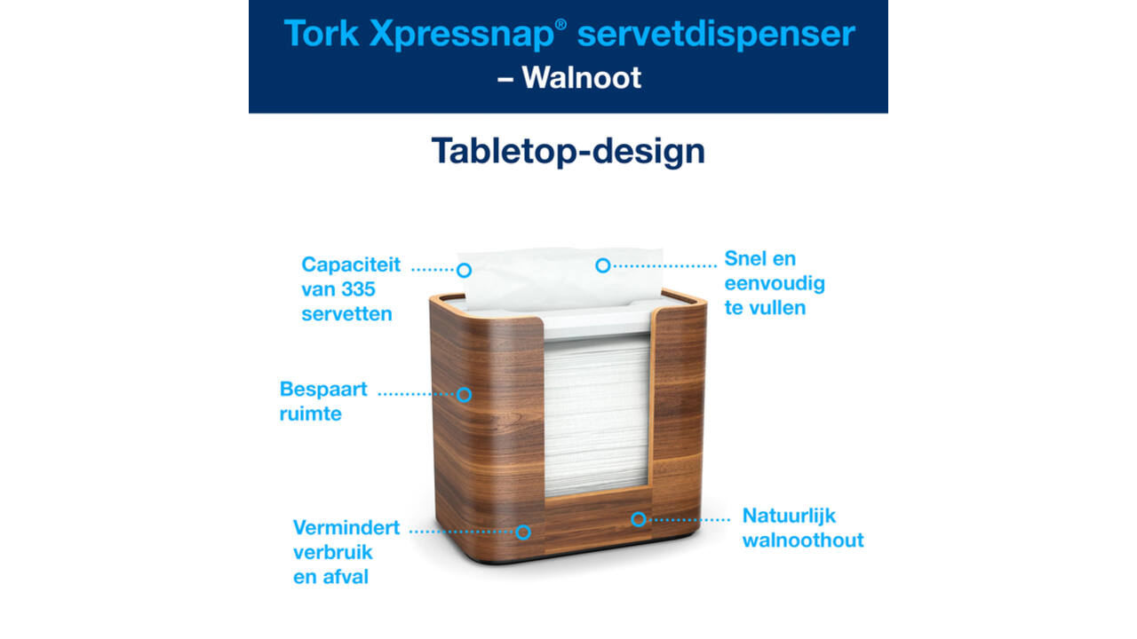 Servetdispenser Tork N4 Xpressnap Signature line walnoot 273002