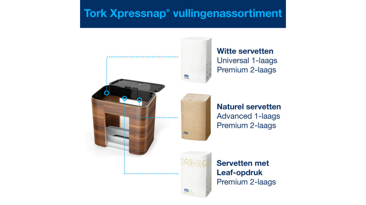 Servetdispenser Tork N4 Xpressnap Signature line walnoot 273002