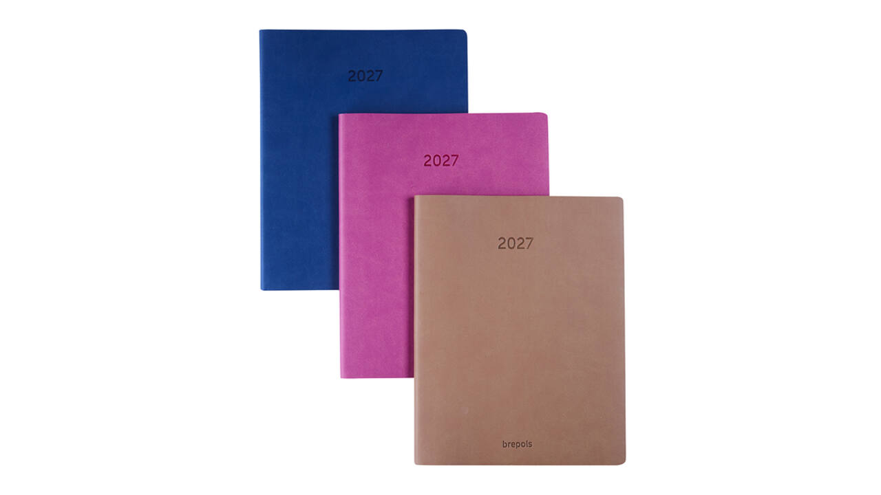 Agenda 2027 Brepols Timing Colora 7dagen/2pag taupe, roze, donkerblauw