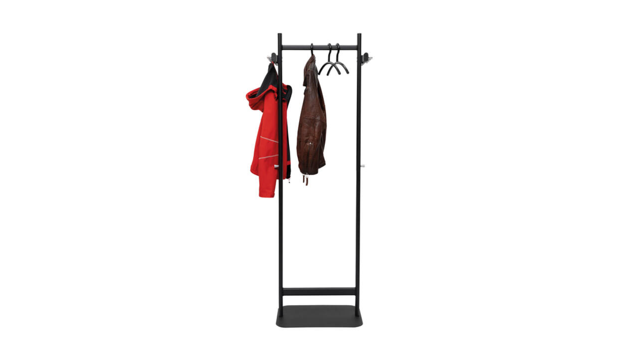 Garderoberek MAUL Salsa staand 172x52x40cm 40kg, 8 haken zwart RAL9004