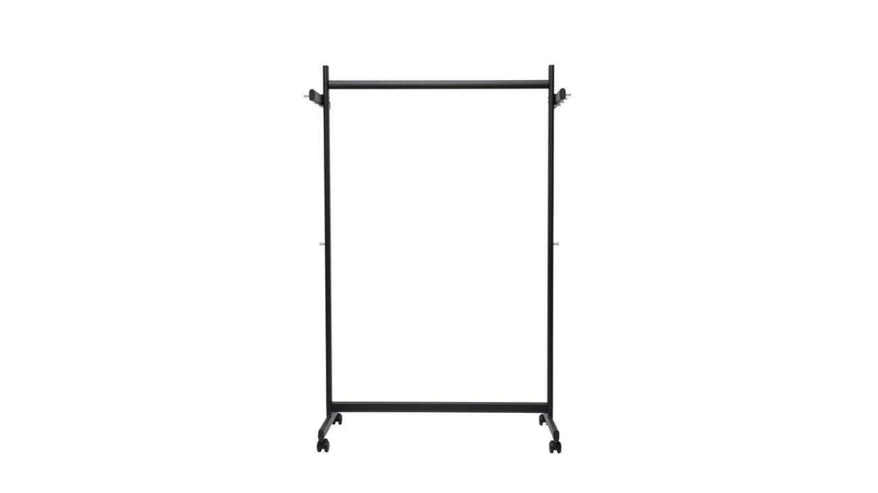 Garderoberek MAUL Samba mobiel 115X172X51cm 40kg, 10 haken zwart RAL9004