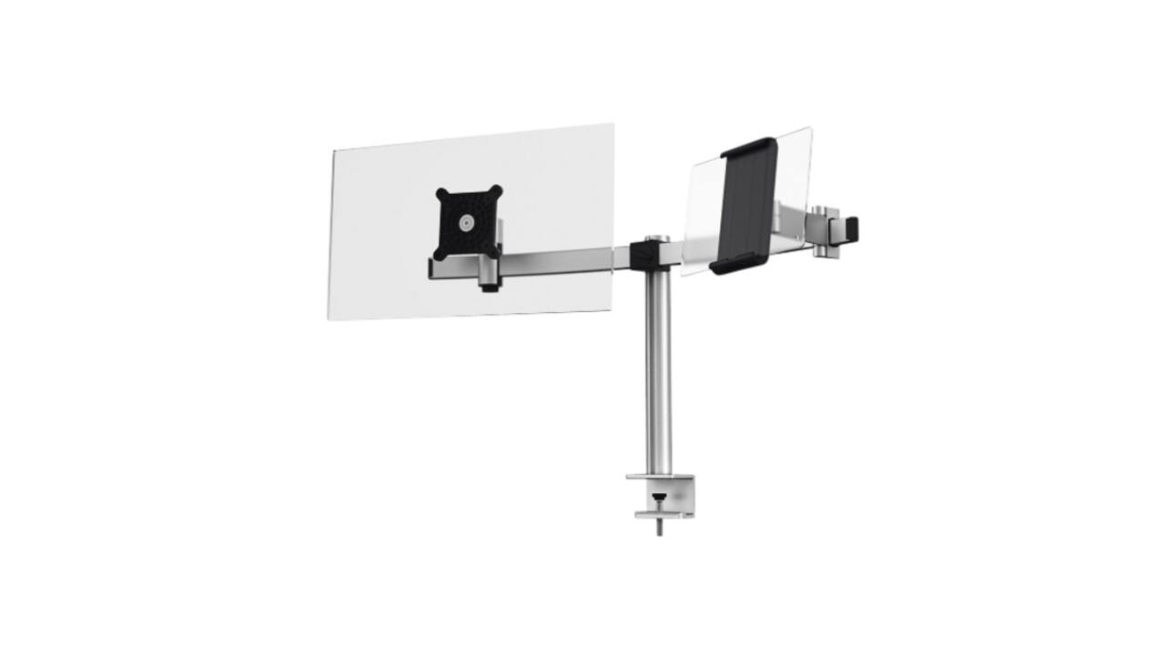 Monitorarm Durable met klem voor 1 scherm en 1 tablet