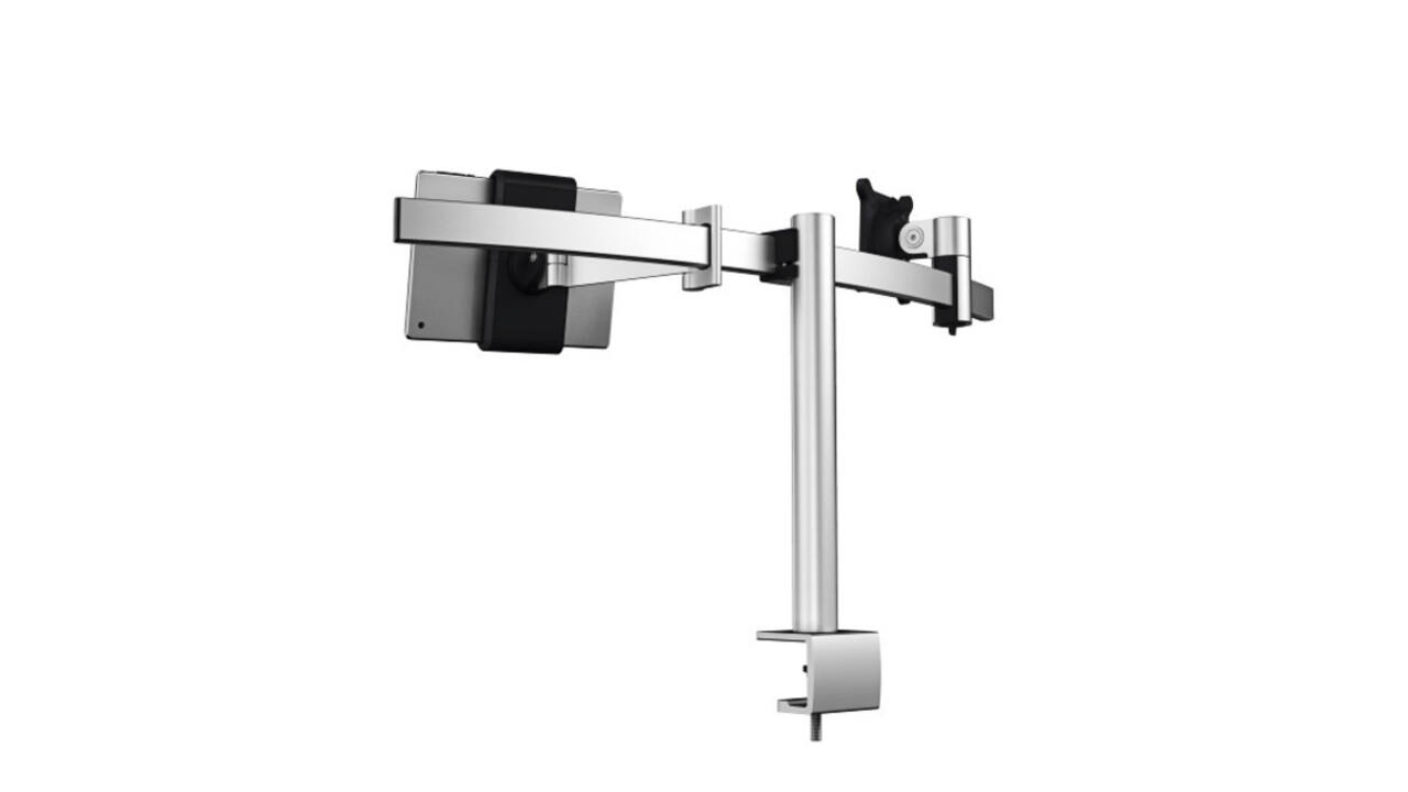 Monitorarm Durable met klem voor 1 scherm en 1 tablet