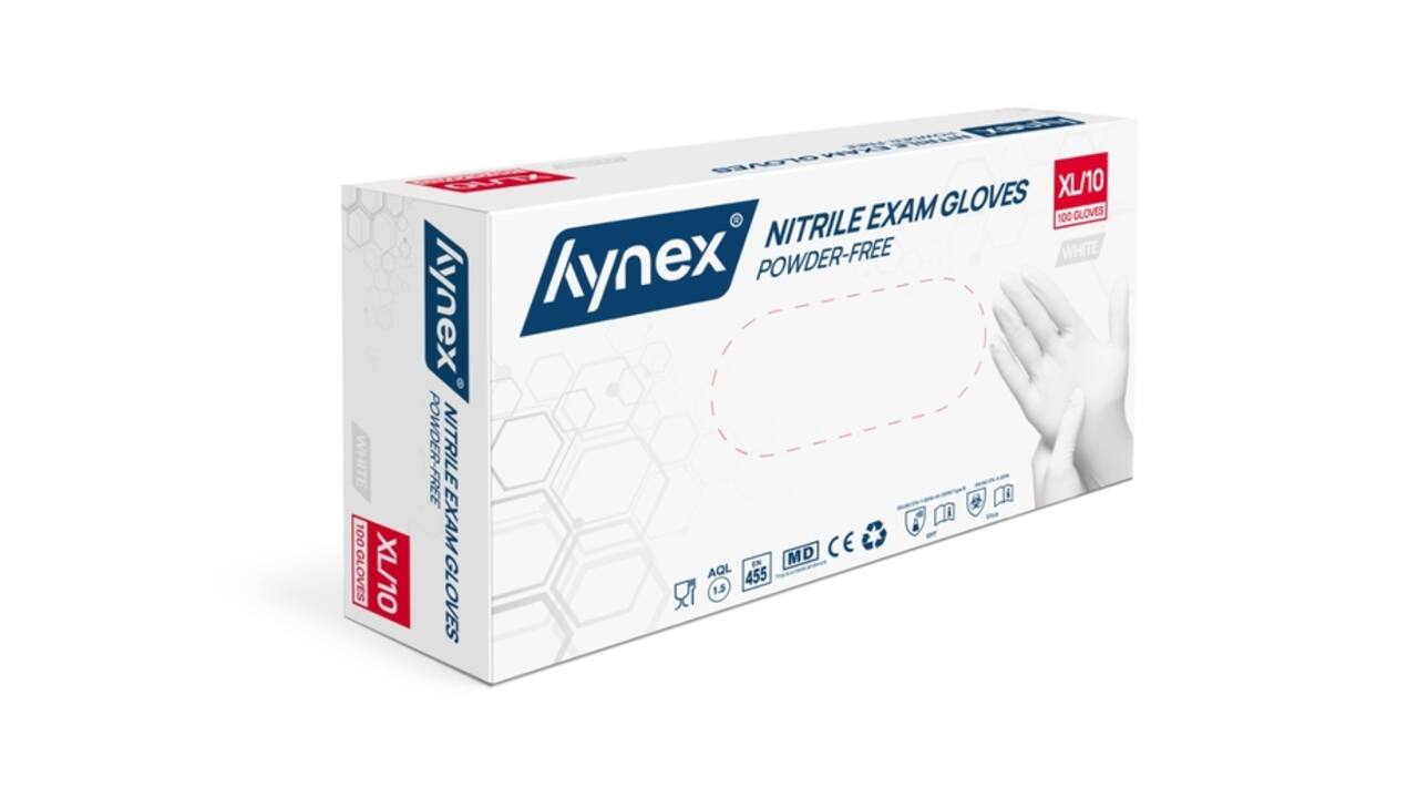 Handschoen Hynex nitril XL wit 3.5g 100 stuks
