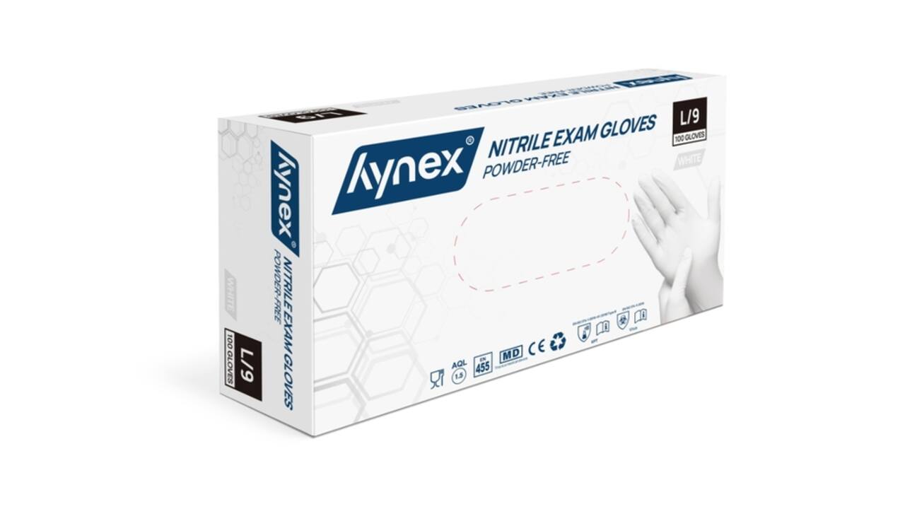 Handschoen Hynex nitril L wit 3.5g 100 stuks