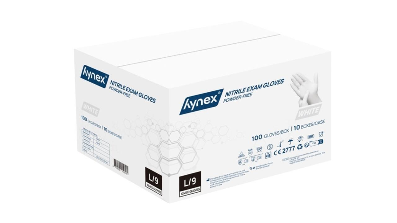 Handschoen Hynex nitril L wit 3.5g 100 stuks