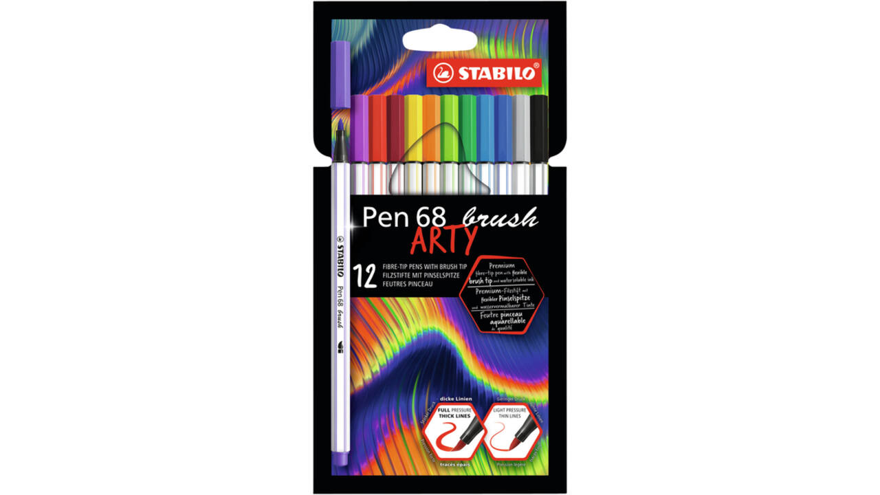 Brushstift STABILO Pen 568/12 Arty assorti etui à 12 stuks