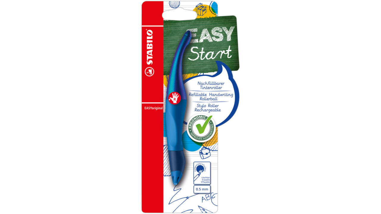 Rollerpen STABILO Easyoriginal rechtshandig hologr ed M blauw blister