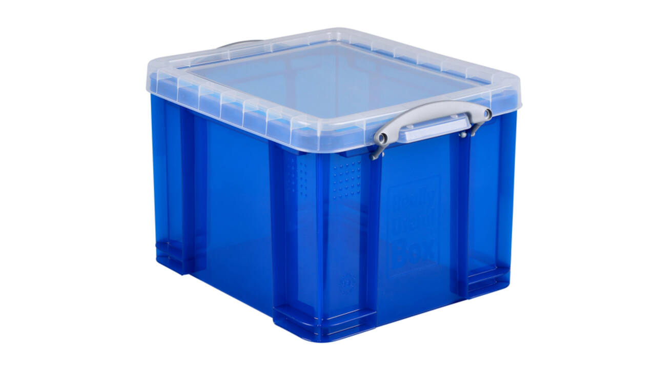 Opbergbox Really Useful 35 liter 480x390x310mm transparant blauw
