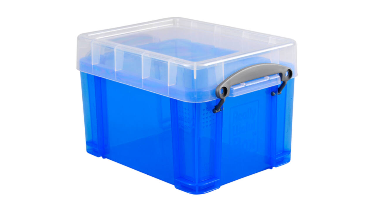 Opbergbox Really Useful 3 liter 245x180x160mm transparant blauw