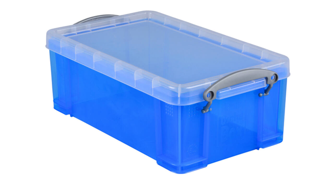 Opbergbox Really Useful 5 liter 340x200x125mm transparant blauw