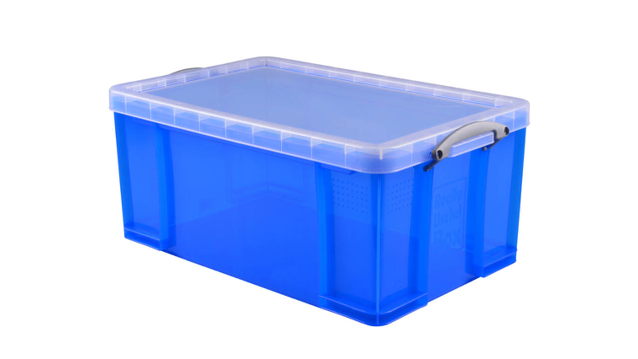 Opbergbox Really Useful 64 liter 710x440x310mm transparant blauw