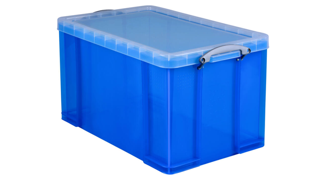 Opbergbox Really Useful 84 liter 710x440x380mm transparant blauw