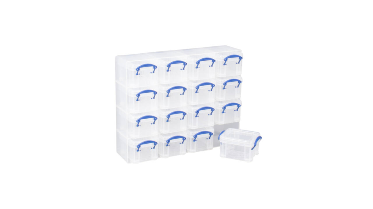 Opbergbox Really Useful 16x 0.14 liter 280x224x65mm transparant wit