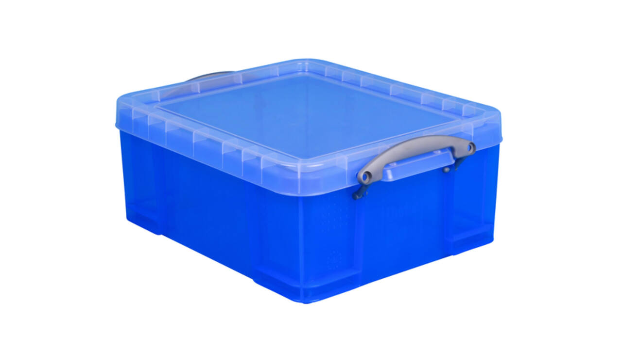 Opbergbox Really Useful 18 liter 480x390x200mm transparant blauw