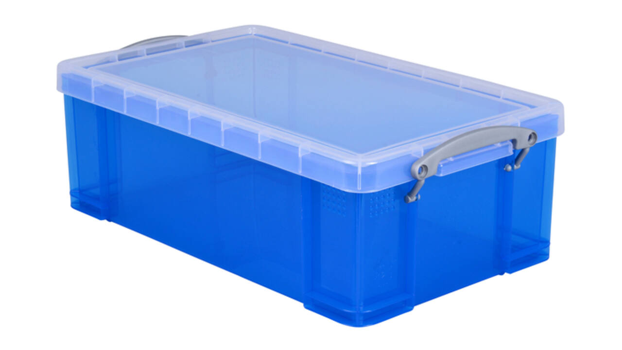 Opbergbox Really Useful 12 liter 465x270x150mm transparant blauw