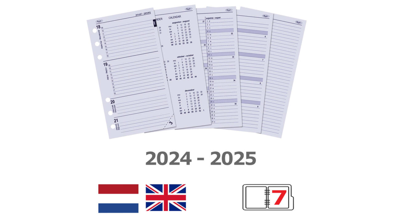 Organizer Kalpa Personal inclusief agenda 2026-2027 7dagen/2pagina's croco zwart