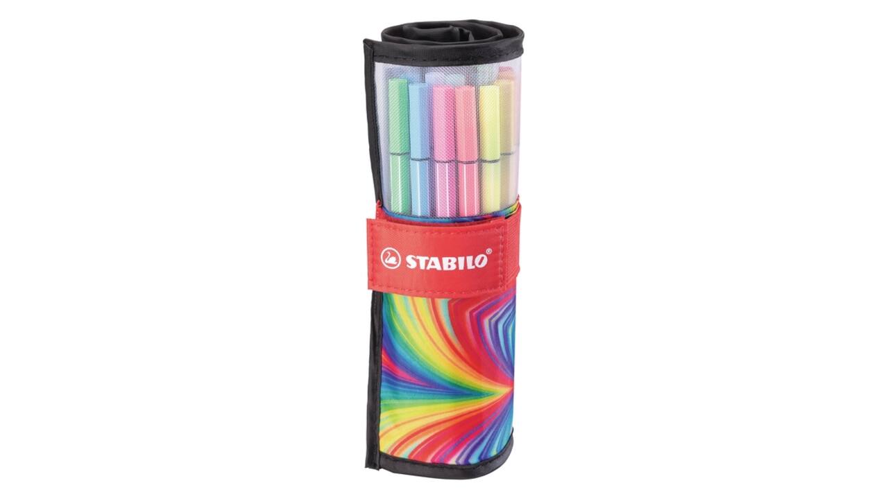 Viltstift STABILO Pen 68/25 Arty roletui medium assorti set à 25 stuks
