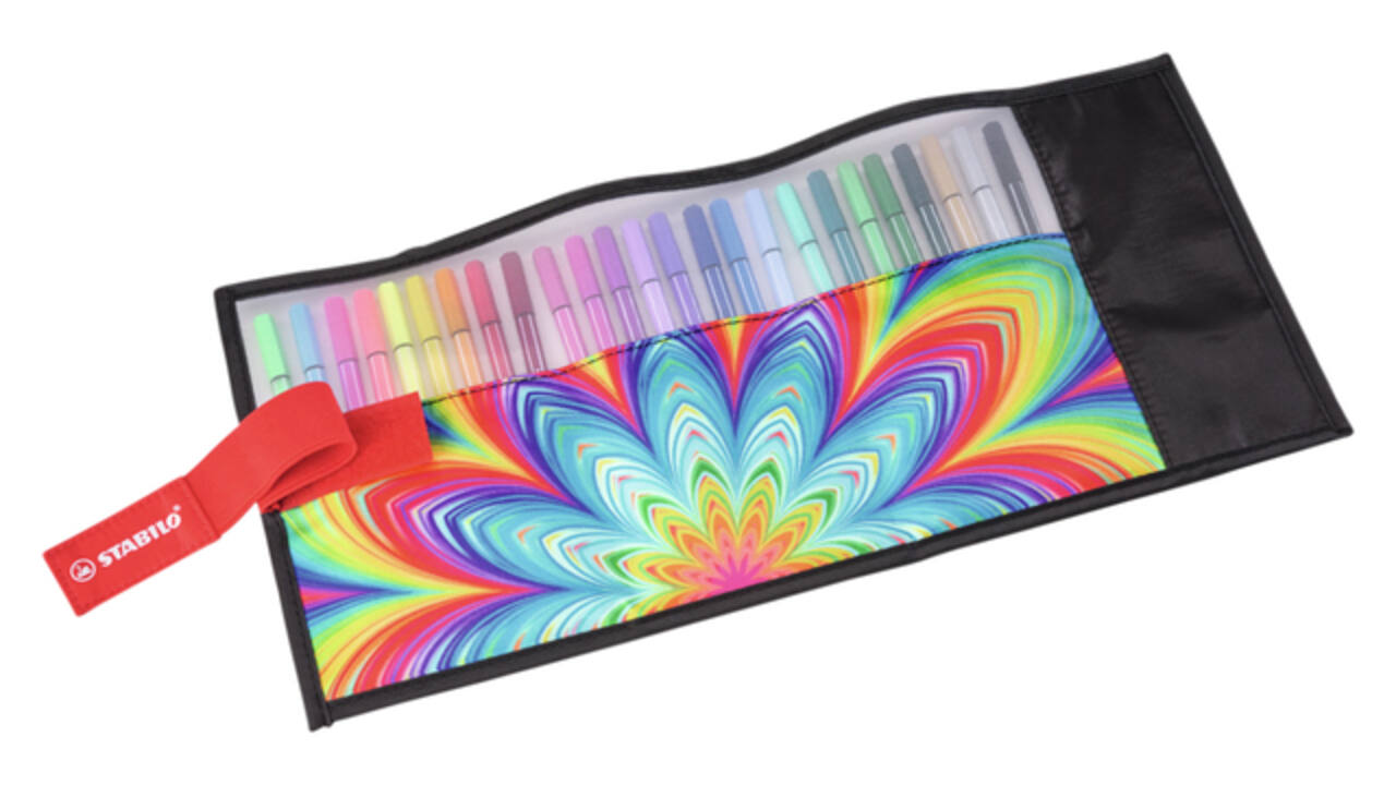 Viltstift STABILO Pen 68/25 Arty roletui medium assorti set à 25 stuks
