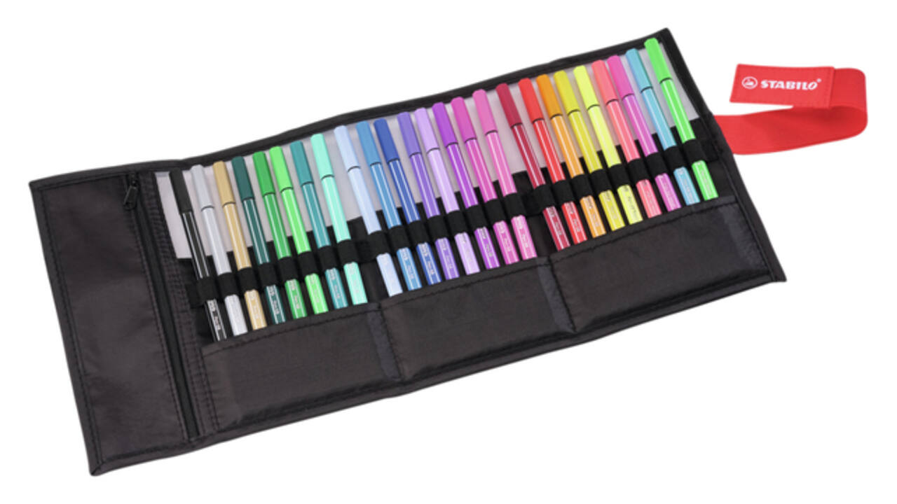 Viltstift STABILO Pen 68/25 Arty roletui medium assorti set à 25 stuks