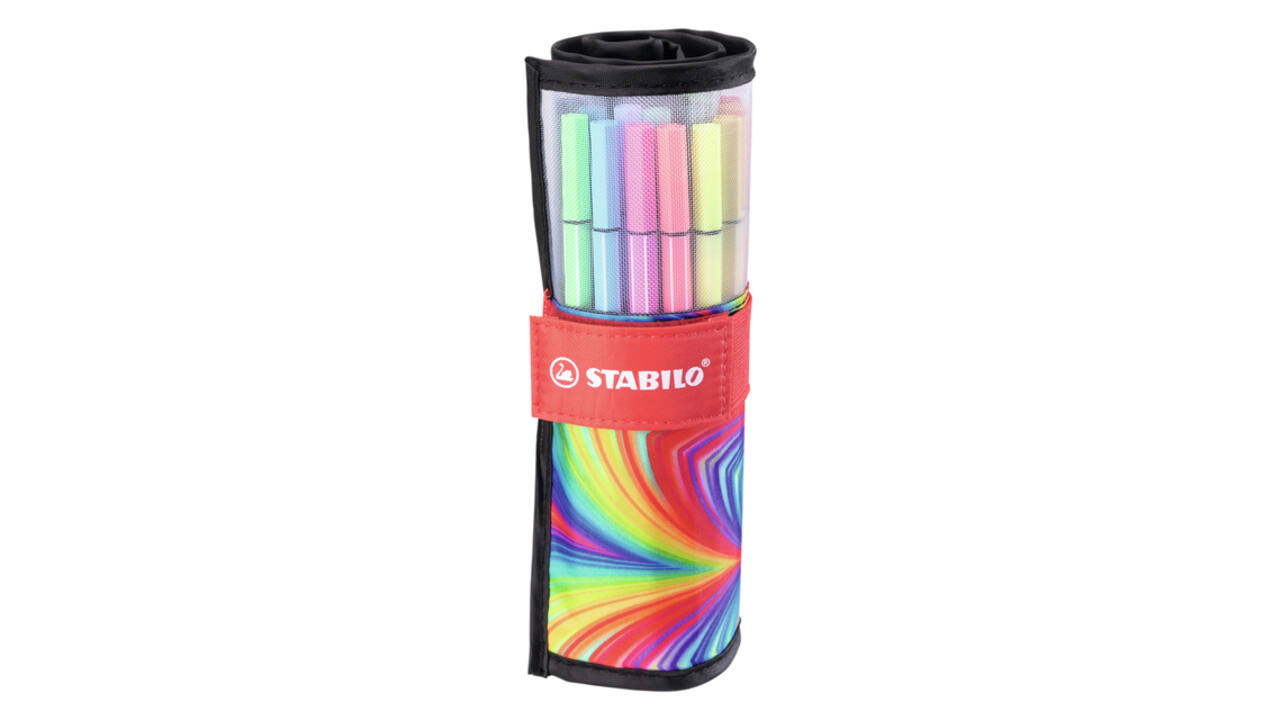 Viltstift STABILO Pen 68/25 Arty roletui medium assorti set à 25 stuks