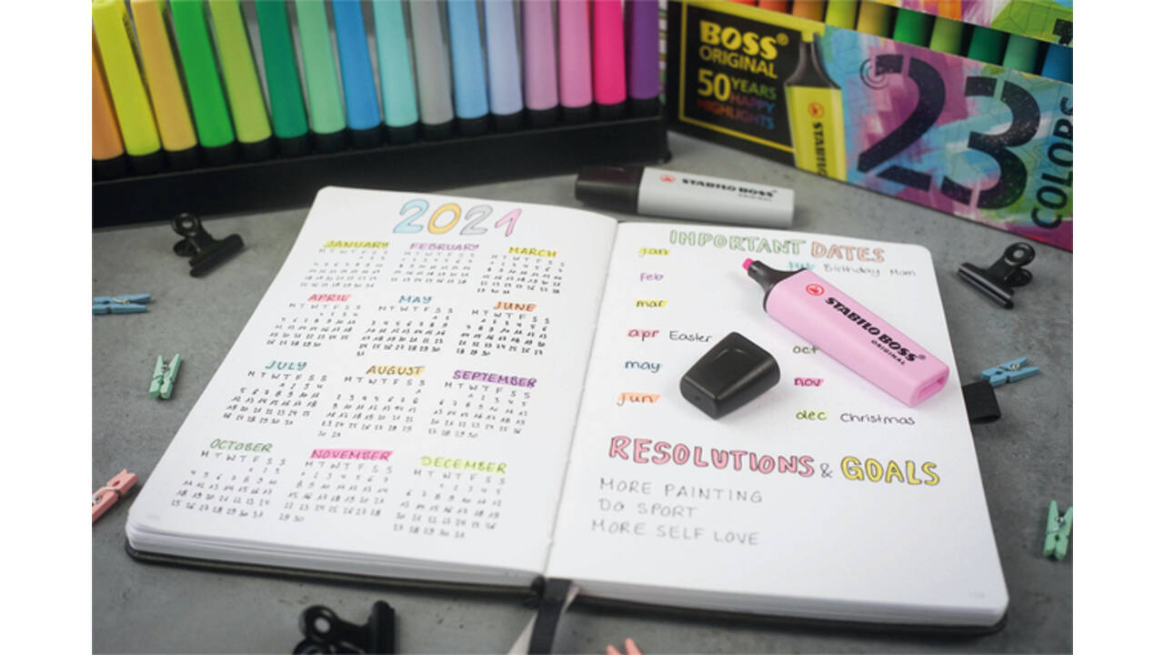 Markeerstift STABILO BOSS Original 70/4 pastel incl grijs ass 4st