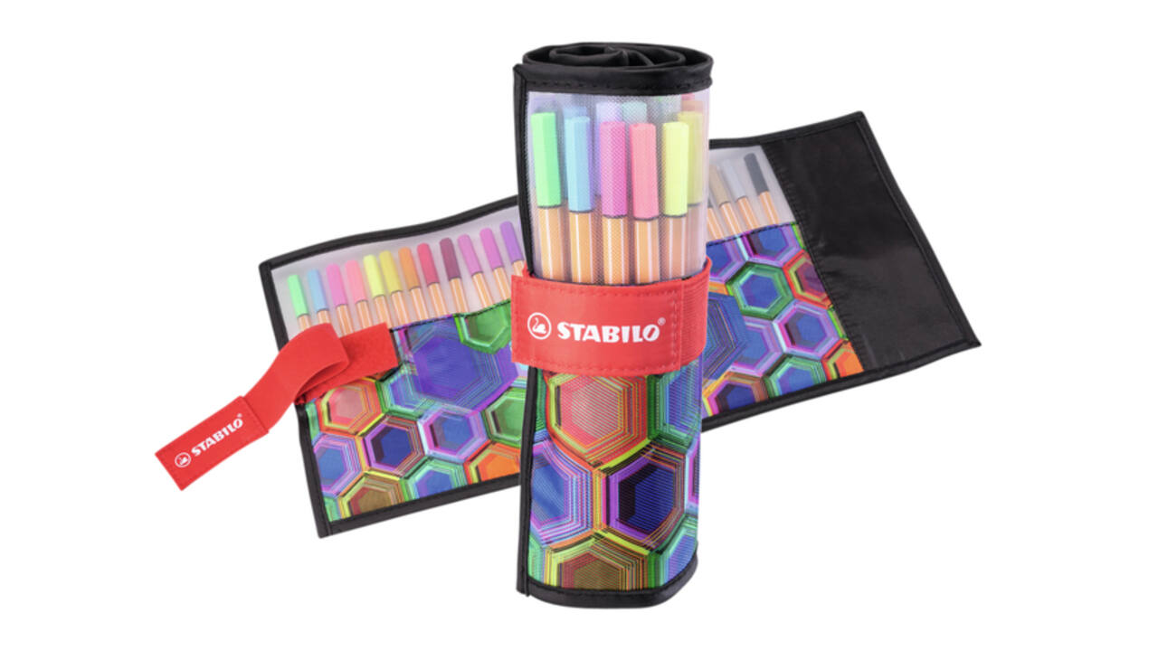 Fineliner STABILO point 88/25 Arty rollerset zwart fijn ass 25st