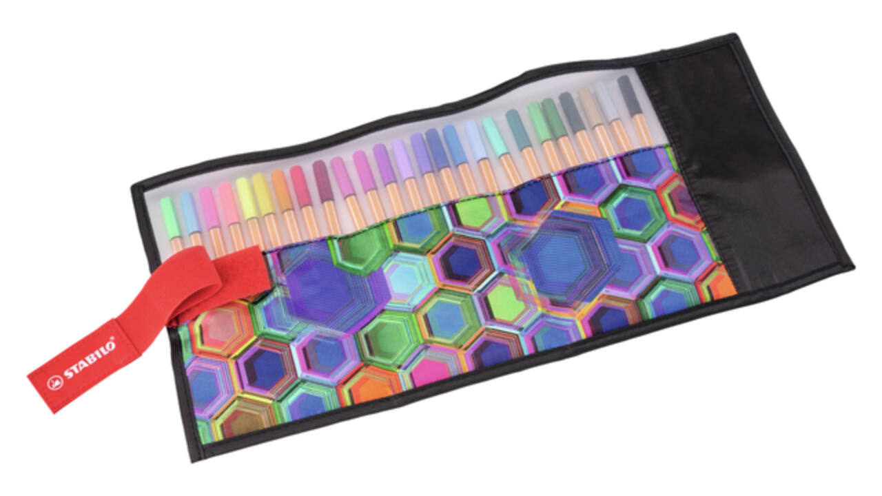 Fineliner STABILO point 88/25 Arty rollerset zwart fijn ass 25st