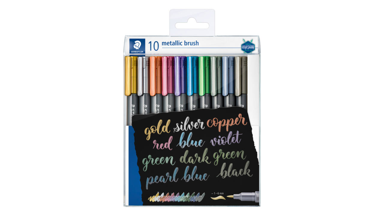 Brushpen Staedtler metallic etui à 10 kleuren