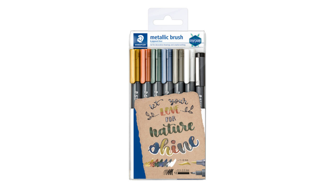Brushpen Staedtler metallic etui à 7 kleuren