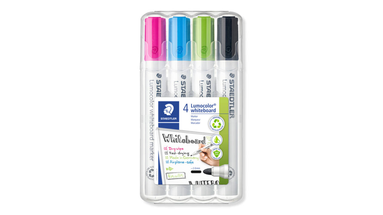Whiteboardmarker Staedtler Lumocolor 351 set à 4 stuks fun assorti