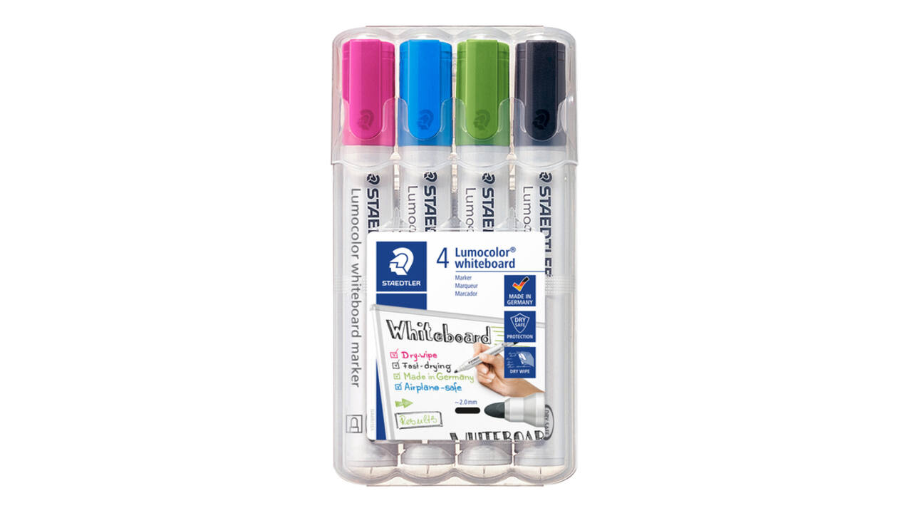Whiteboardmarker Staedtler Lumocolor 351 set à 4 stuks fun assorti