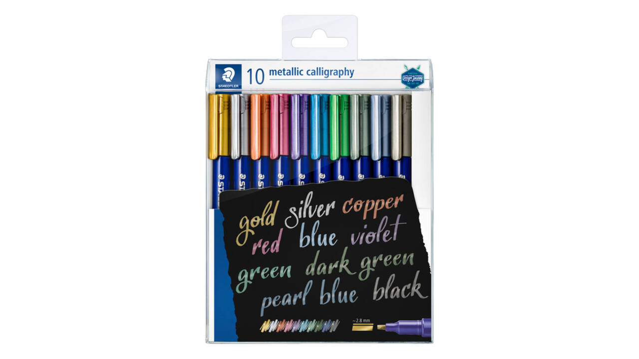 Kalligrafiepen Staedtler metallic etui à 10 kleuren