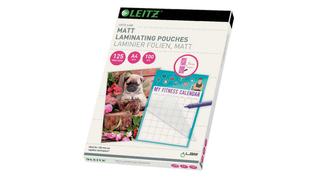 Lamineerhoes Leitz iLAM A4 2x125micron EVA Mat 100stuks