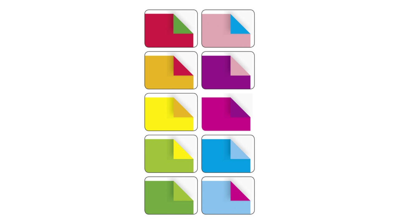 Vouwblaadjes Folia 80gr 15x15cm 50 vel 2-zijdig 10 duo kleuren