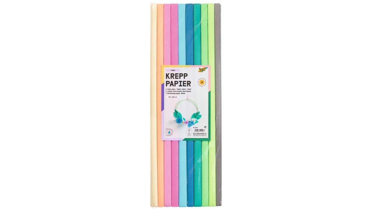 Crêpepapier Folia 50x200cm 10 rollen trendkleuren