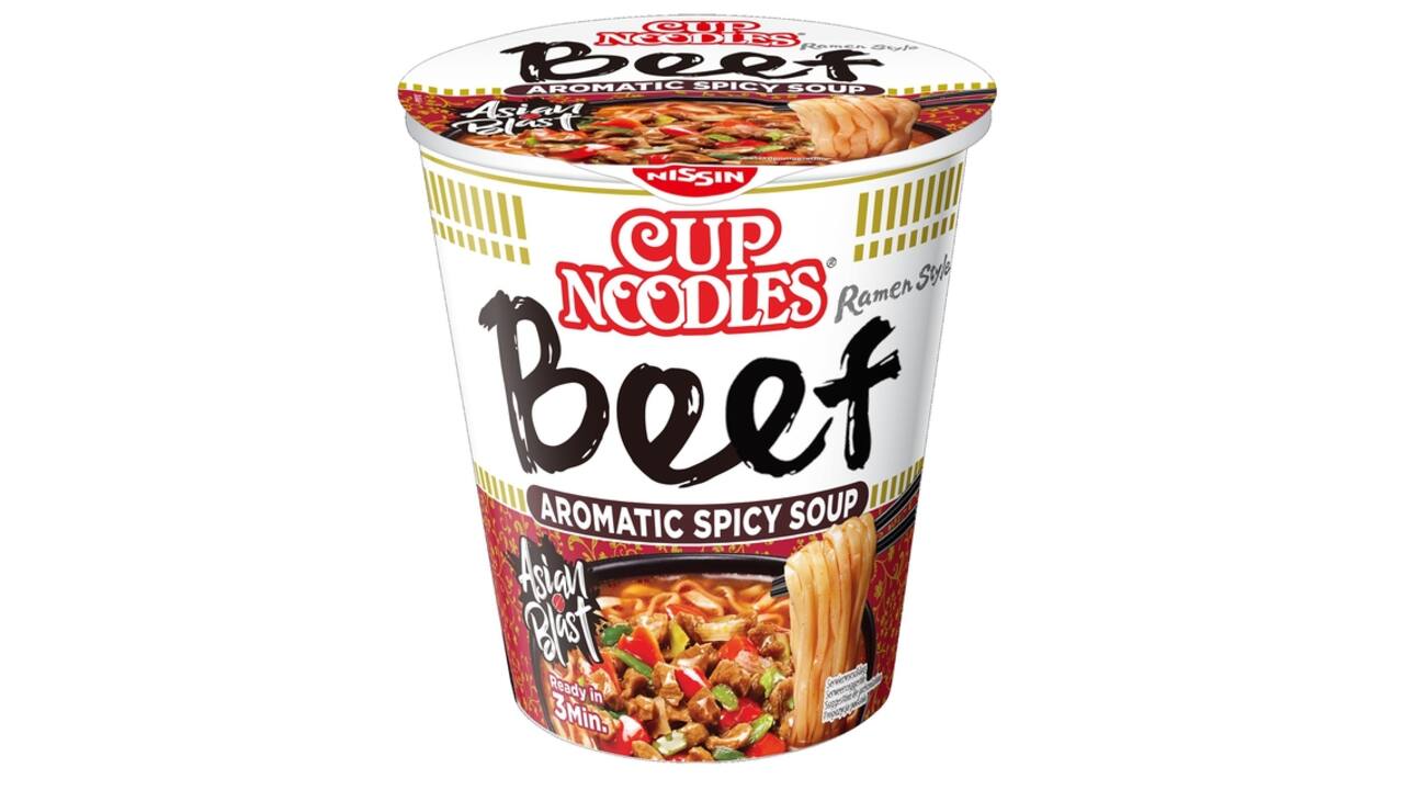 Noodles Nissin 5 spices beef cup
