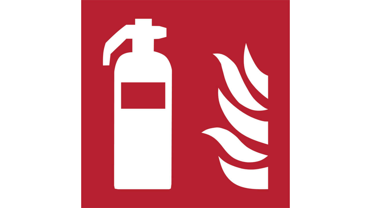 Pictogram bordje Djois Brandblusser 150x150mm rood