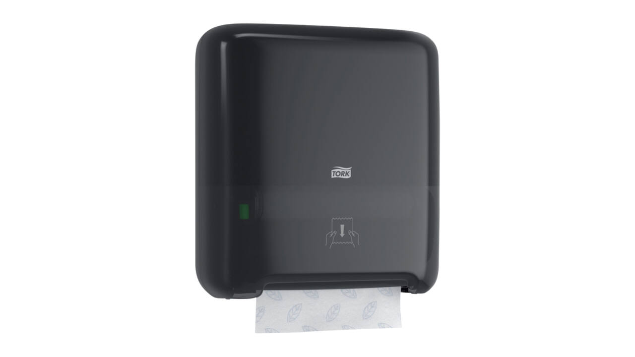 Handdoekroldispenser Tork H1 Elevation Matic zwart 551008