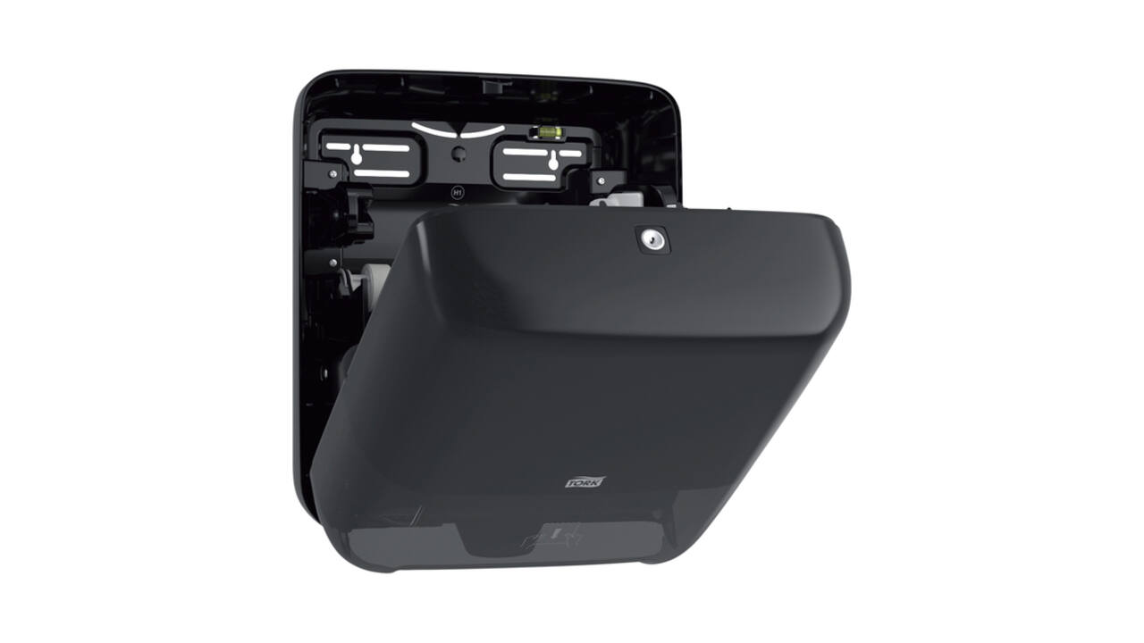 Handdoekroldispenser Tork H1 Elevation Matic zwart 551008