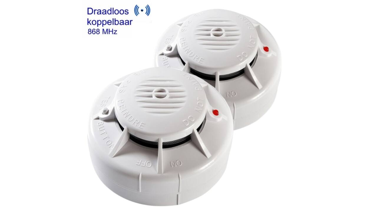 Rookmelder Fito optisch inclusief 3V lithium batterij draadloos koppelbaar