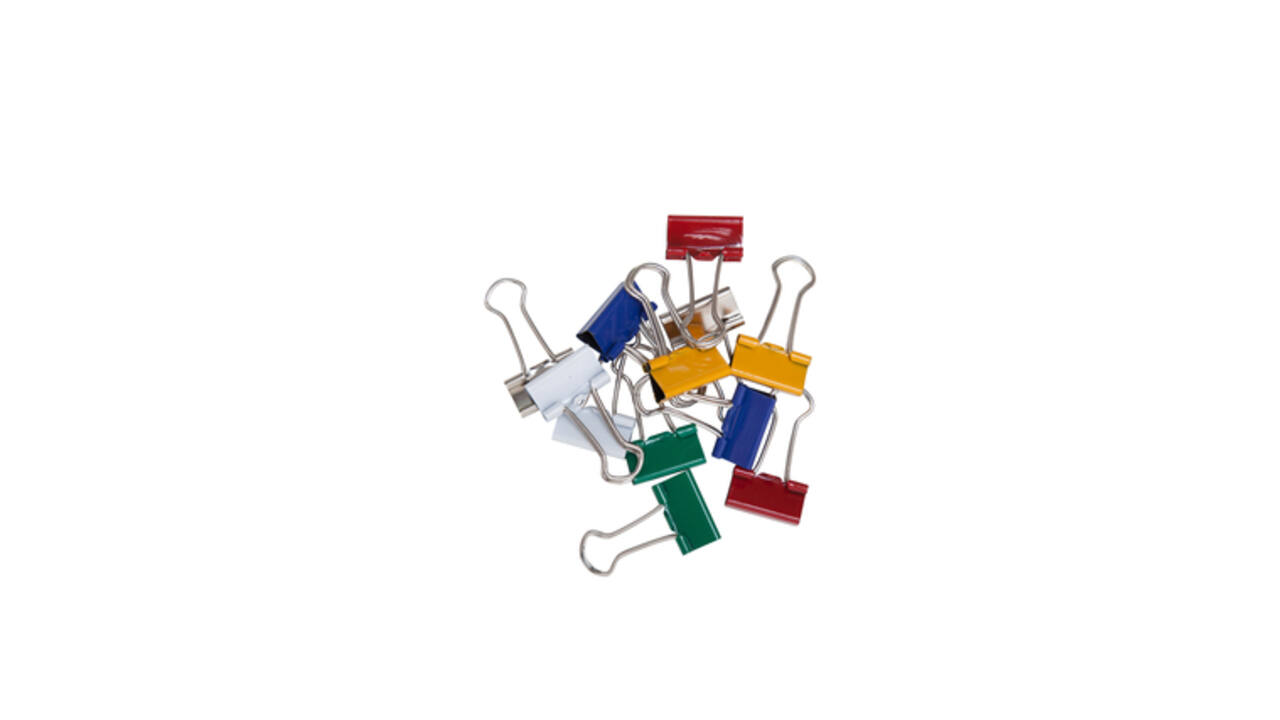 Papierklem MAUL 213 foldback 19mm capaciteit 7mm assorti 12 stuks