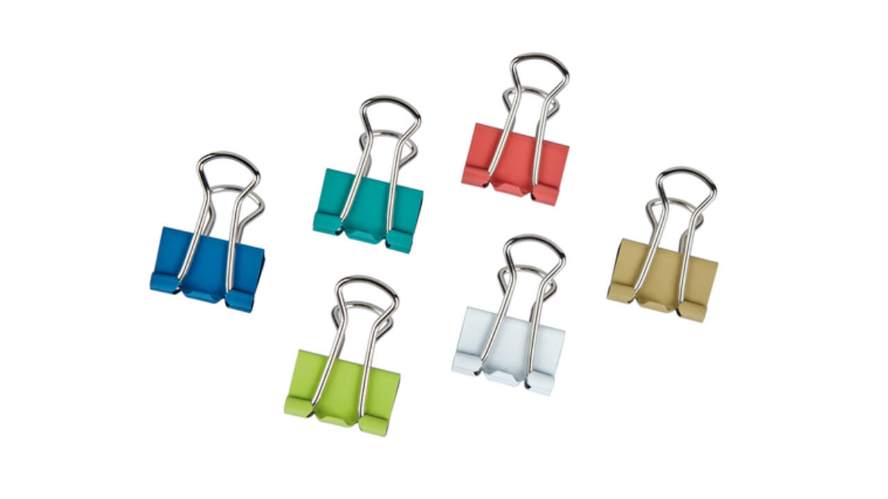 Papierklem MAUL 215 foldback 7mm + 9mm assorti 24 stuks