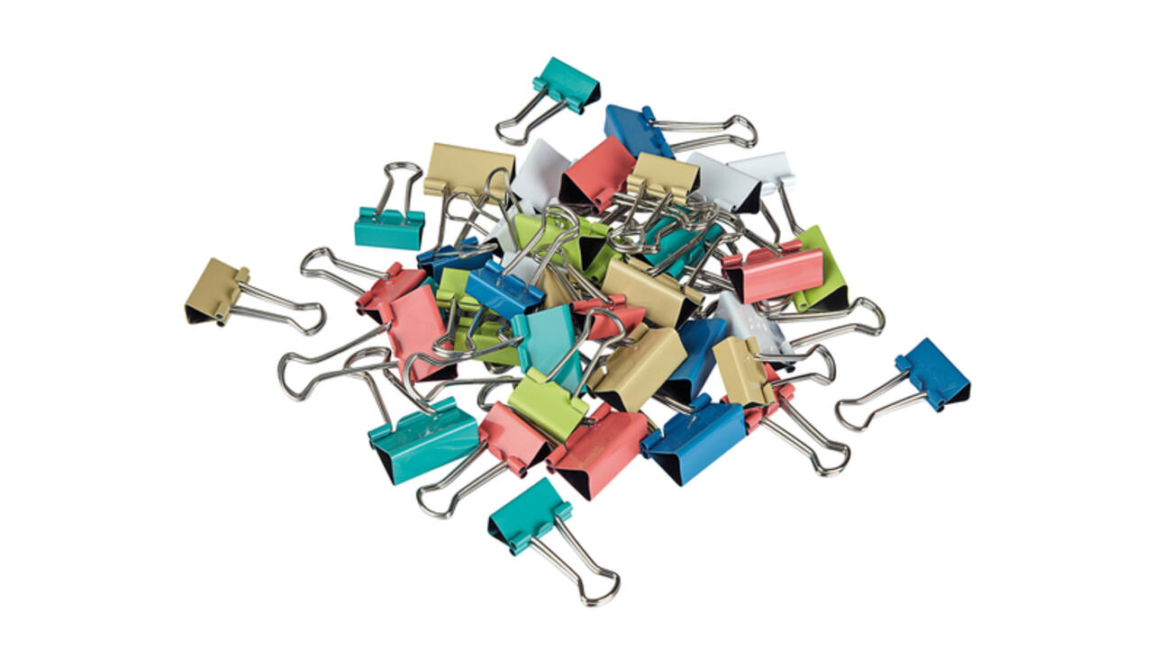 Papierklem MAUL 215 foldback 7mm + 9mm assorti 24 stuks