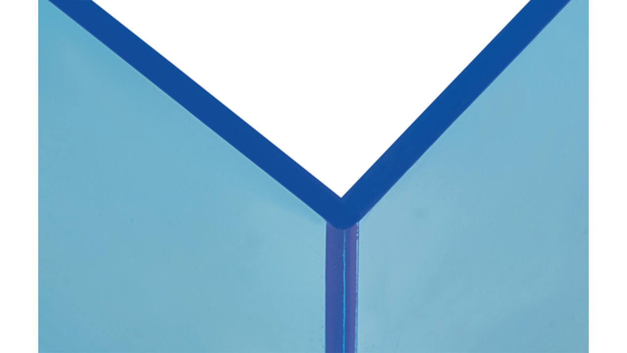 Boekensteun MAUL 10x10x13cm acryl set 2 neon blauw transparant