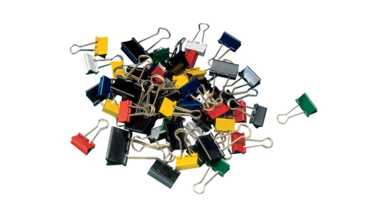 Papierklem MAUL 215 foldback 19mm capaciteit 7mm assorti 12 stuks