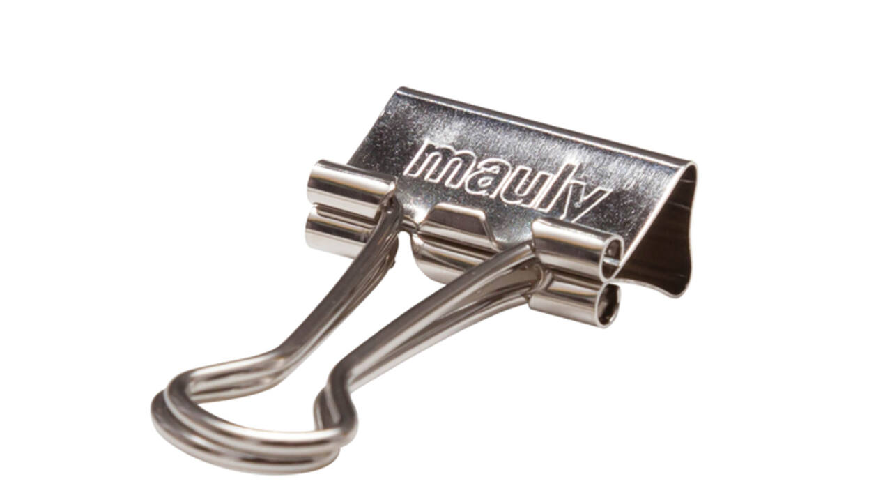 Papierklem MAUL 215 foldback 19mm capaciteit 7mm zilver 12 stuks