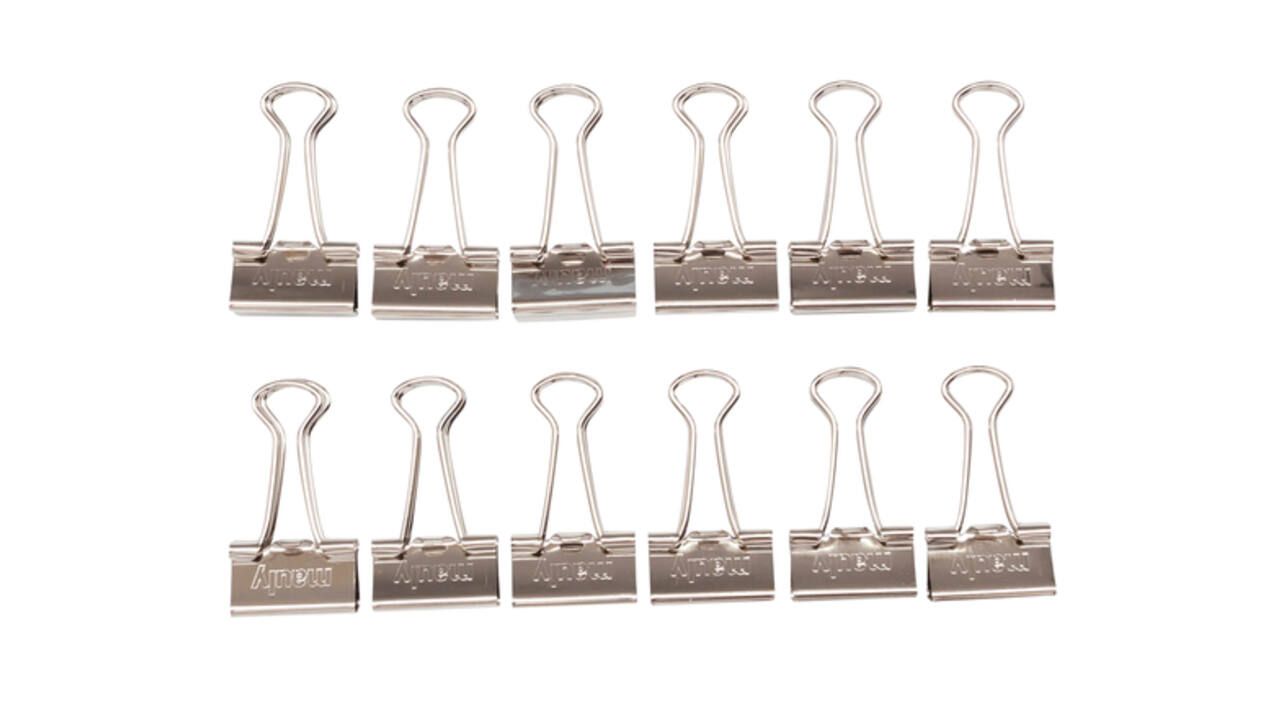 Papierklem MAUL 215 foldback 19mm capaciteit 7mm zilver 12 stuks