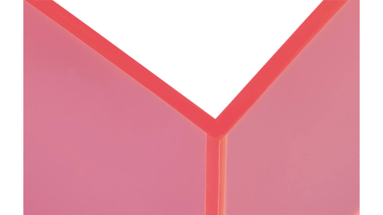 Boekensteun MAUL 10x10x13cm acryl set 2 neon rood transparant